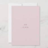 Grace Muted Roze Moderne bruiloft Kaart (Achterkant)
