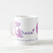 Grace-naam die decoratieve G-monogram-mok betekent Koffiemok (Voorkant links)