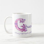 Grace-naam die decoratieve G-monogram-mok betekent Koffiemok (Links)