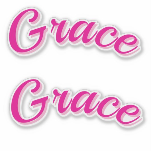 Grace Name In Passion Pink, Sticker (Voorkant)