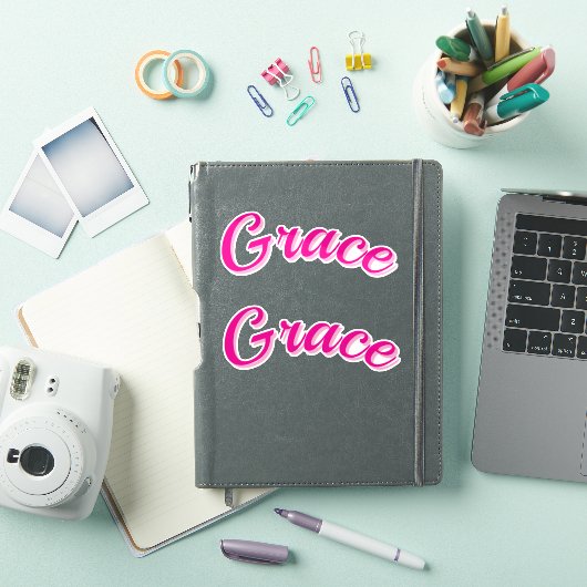 Grace Name In Passion Pink, Sticker (iPad Cover)