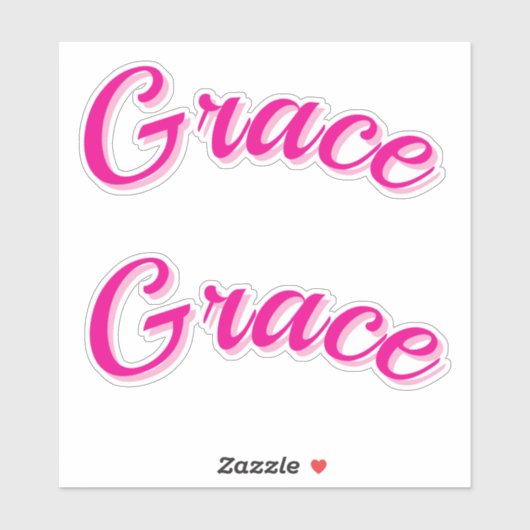 Grace Name In Passion Pink, Sticker (Vel)