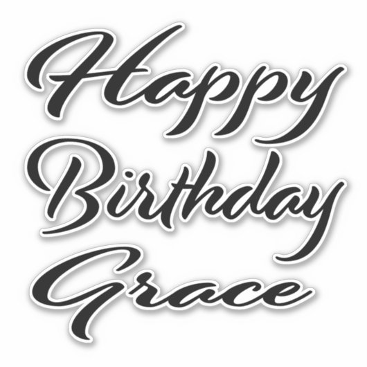 Grace Name Vorname black Sticker Geburtstag (Voorkant)