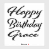 Grace Name Vorname black Sticker Geburtstag (Vel)