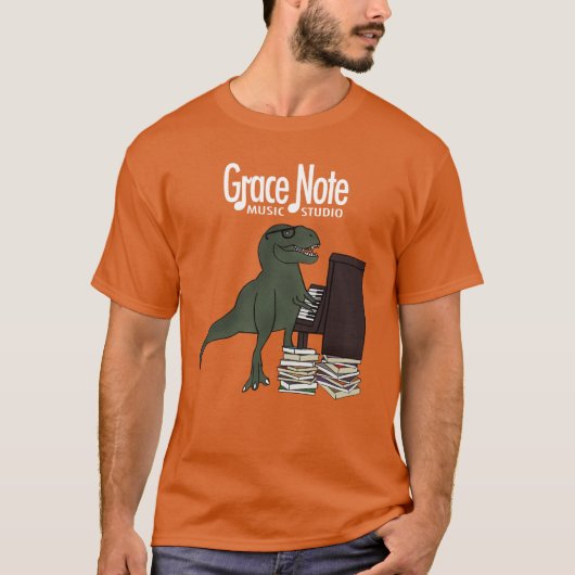 Grace Note T-Rex Piano T-shirt (Voorkant)