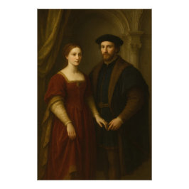 Grace of the Renaissance – Portrait of a Noblewoma Foto Afdruk