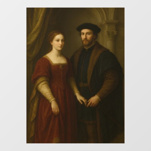 Grace of the Renaissance – Portrait of a Noblewoma Raamsticker (Vel)