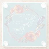 Grace Op Grace John 1:16 Manuscript Glazen Onderzetter (Achterkant)