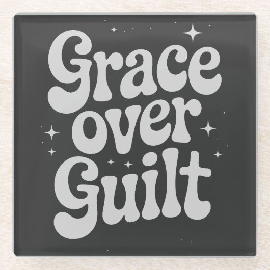 Grace Over Guilt Glazen Onderzetter (Voorkant)