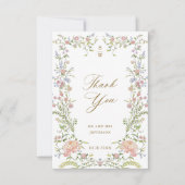  Grace Pastel Blush Bloemen Bruiloft Dank u Bedankkaart (Voorkant)