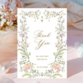 Grace Pastel Blush Bloemen Bruiloft Dank u Bedankkaart