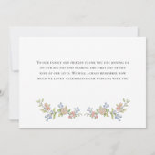 Grace Pastel Blush Bloemen Bruiloft Dank u Bedankkaart (Achterkant)