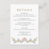 Grace Pastel Blush Bloemen Bruiloft Details Informatiekaartje (Voorkant)