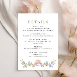  Grace Pastel Blush Bloemen Bruiloft Details Informatiekaartje