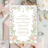  Grace Pastel Blush Bloemen Bruiloft Kaart