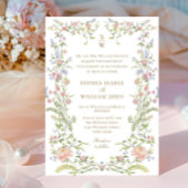  Grace Pastel Blush Bloemen Bruiloft Kaart