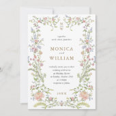  Grace Pastel Blush Bloemen Bruiloft Kaart (Voorkant)