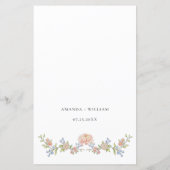 Grace Pastel Blush Bloemen Bruiloft Menu (Achterkant)