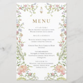 Grace Pastel Blush Bloemen Bruiloft Menu (Voorkant)