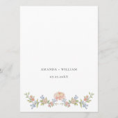  Grace Pastel Blush Bloemen Bruiloft Menu (Achterkant)