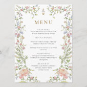  Grace Pastel Blush Bloemen Bruiloft Menu (Voorkant)