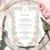 Grace Pastel Blush Bloemen Bruiloft Menu