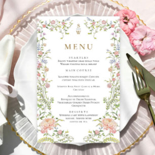  Grace Pastel Blush Bloemen Bruiloft Menu