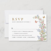 Grace Pastel Blush Bloemen Bruiloft RSVP Kaartje (Voorkant)