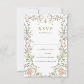 Grace Pastel Blush Bloemen Bruiloft RSVP Kaartje (Voorkant)