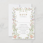 Grace Pastel Blush Bloemen Bruiloft RSVP Kaartje (Voorkant)