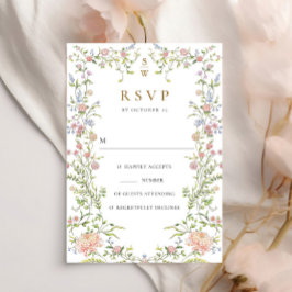  Grace Pastel Blush Bloemen Bruiloft RSVP Kaartje
