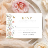  Grace Pastel Blush Bloemen Bruiloft RSVP Kaartje