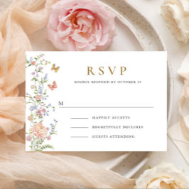  Grace Pastel Blush Bloemen Bruiloft RSVP Kaartje