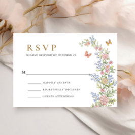  Grace Pastel Blush Bloemen Bruiloft RSVP Kaartje