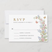 Grace Pastel Blush Bloemen Bruiloft RSVP Kaartje (Voorkant)