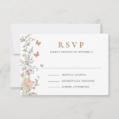  Grace Pastel Blush Bloemen Bruiloft RSVP Kaartje (Voorkant)