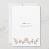 Grace Pastel Blush Bloemen Bruiloft Save The Date (Achterkant)