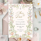 Grace Pastel Blush Bloemen Bruiloft Save The Date