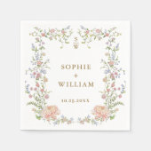  Grace Pastel Blush Bloemen Bruiloft Servet (Voorkant)