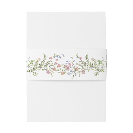  Grace Pastel Blush Bloemen Bruiloft Uitnodigingen Wikkel (Achterkant Voorbeeld)