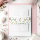 Grace Pastel Blush Bloemen Bruiloft Uitnodigingen Wikkel