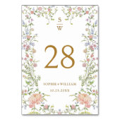 Grace Pastel Blush Bloemen Toile Bruiloft Kaart (Voorkant)