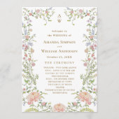  Grace Pastel Blush Bloemen Trouwceremonie Programmakaart (Voorkant)