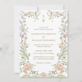  Grace Pastel Blush Bloemen Trouwfoto Kaart (Voorkant)