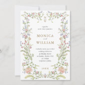  Grace Pastel Blush Bloemen Trouwfoto Kaart (Voorkant)