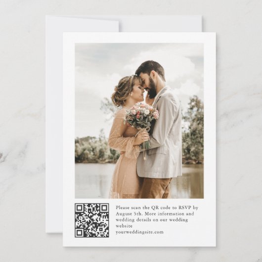 Grace Pastel Blush Bloemen Trouwfoto Kaart (Achterkant)