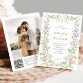  Grace Pastel Blush Bloemen Trouwfoto Kaart