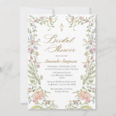  Grace Pastel Blush Bloemen Vrijgezellenfeest Kaart (Voorkant)