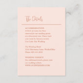 Grace Peach Modern Wedding Informatiekaartje (Voorkant)