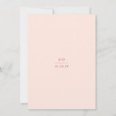 Grace Peach Modern Wedding Kaart (Achterkant)